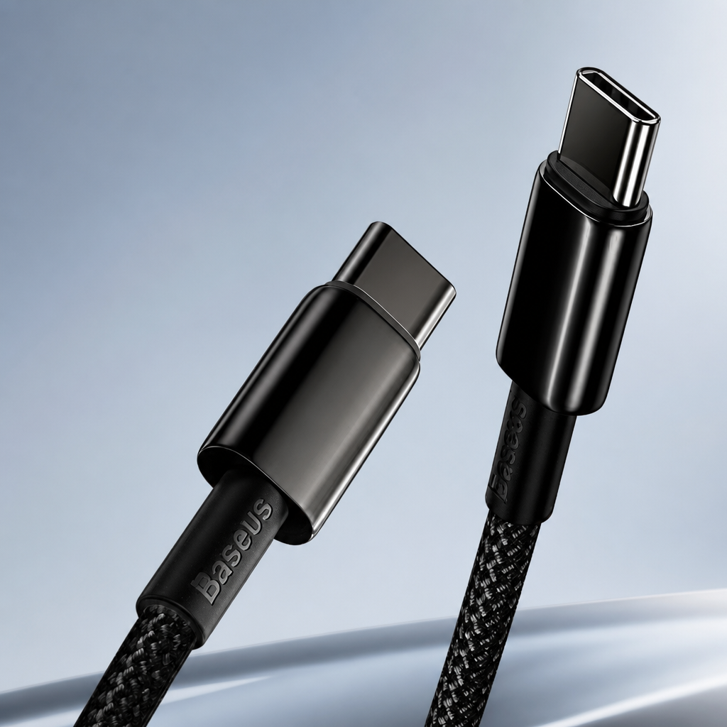 Baseus USB C Cable, 100W PD 5A QC 4.0 Fast Charging USBC to USBC Cable, Zinc Alloy Nylon Braided Type C Charger Cord for iPhone 17 16 Pro Plus Pro Max, MacBook, iPad/mini, Samsung S23/S22+